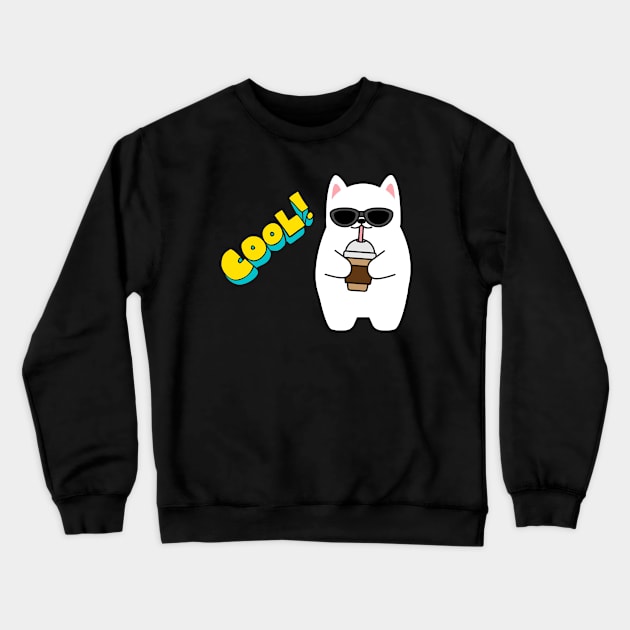 Cool Cat Crewneck Sweatshirt by Magic Simon